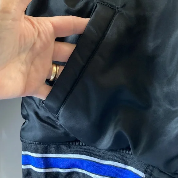 Wonder Nation Black Bomber Jacket with Blue Accents - Picture 3 of 9